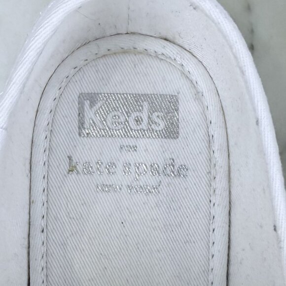 Keds X Kate Spade New York White Champion Glitter Sneakers, Size 7 Wide - Picture 4 of 5